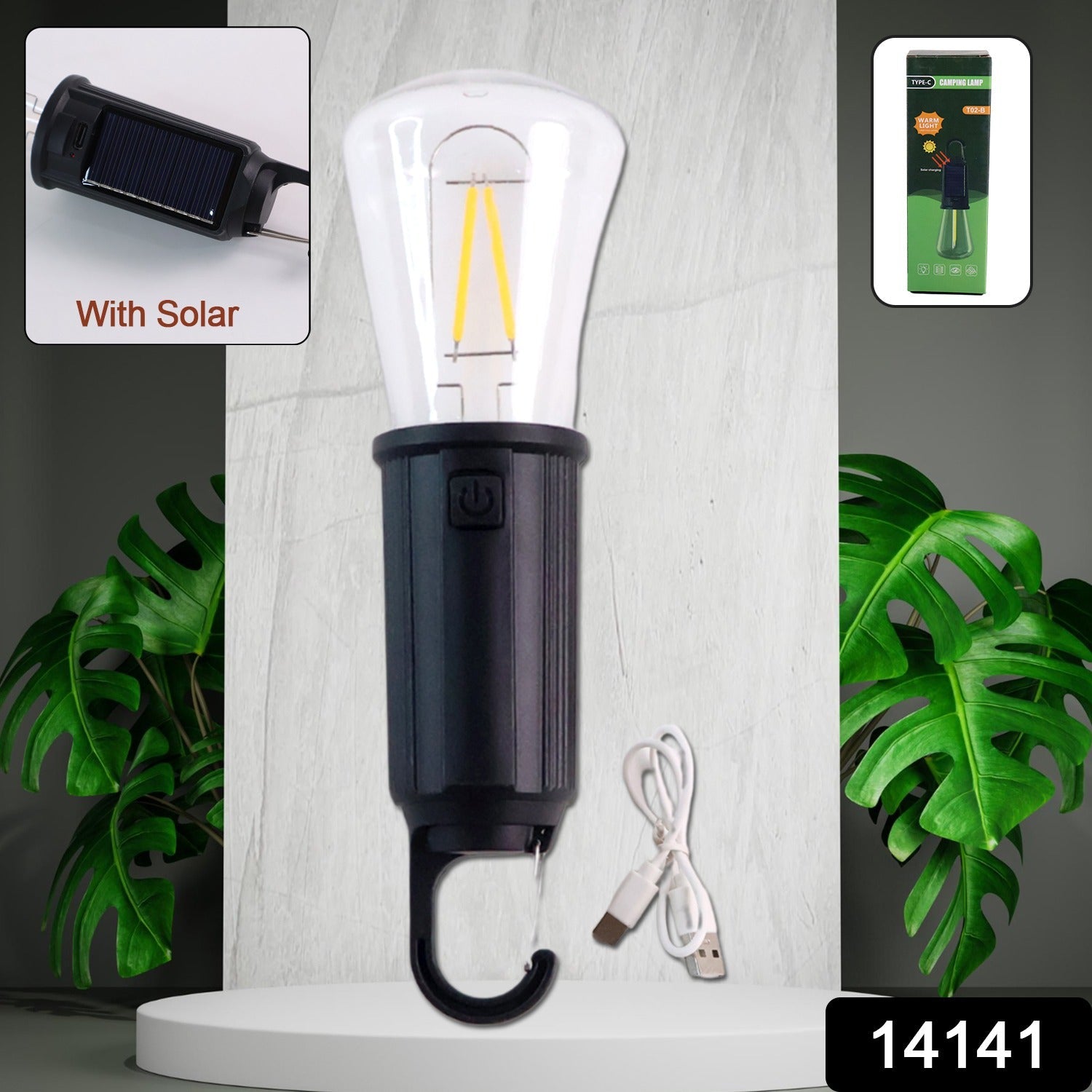 Solar & USB Rechargeable LED Hanging Camping Bulb Lantern Light Solar & USB Rechargeable LED Hanging Camping Bulb Lantern Light